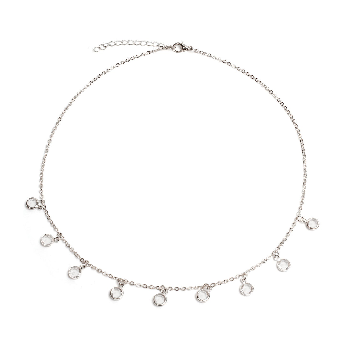 Crystal Droplet Charm Necklace