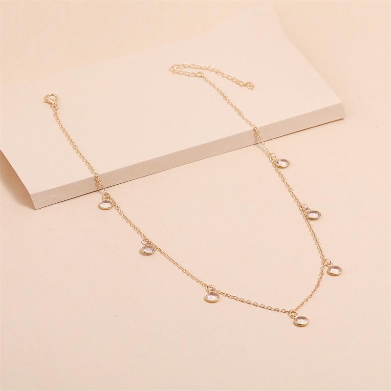 Crystal Droplet Charm Necklace